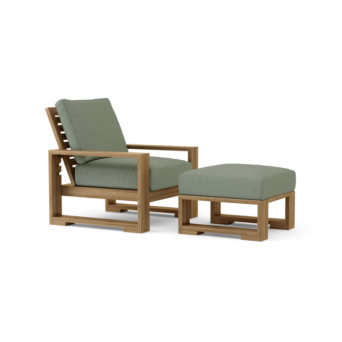 Anderson Teak Outdoor Set Sage Anderson Teak Capistrano Deep Seating Armchair and Ottoman Set