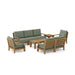 Anderson Teak Outdoor Set Sage Anderson Teak Riviera 5pc Modular Seat, Armchair, Side Table and Coffee Table Set