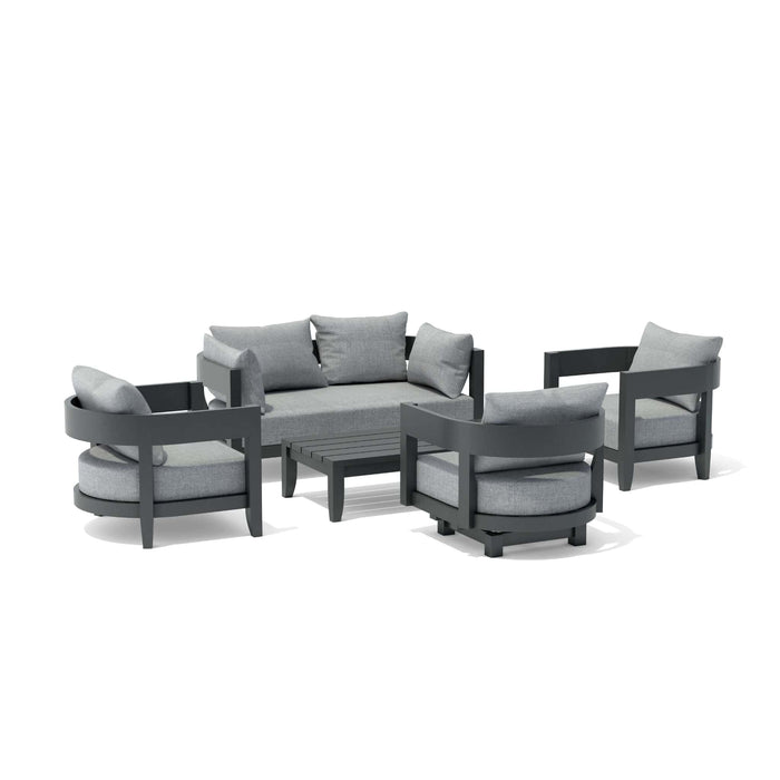 Anderson Teak Outdoor Set Slate Anderson Teak Coronado 5pc Deep Seating Lounger Set