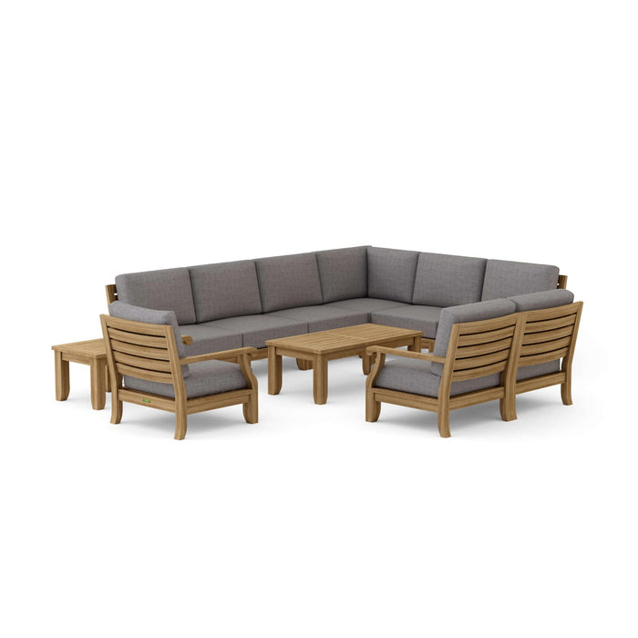 Anderson Teak Outdoor Set Slate Anderson Teak Riviera 11pc Deep Seating Modular Outdoor Patio Set