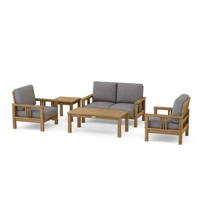 Anderson Teak Outdoor Set Slate Anderson Teak SouthBay Deep Seating 5-Piece Conversation