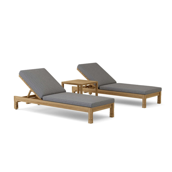 Anderson Teak Outdoor Set Slate Anderson Teak SouthBay Outdoor Wood Sun Lounger Set