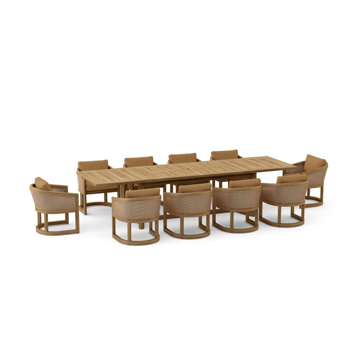 Anderson Teak Outdoor Set Teak Anderson Teak 11-Pc Deep Seating Catania Dining Outdoor Set