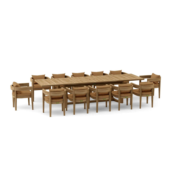 Anderson Teak Outdoor Set Teak Anderson Teak Coronado Rectangular Dining Table and Dining Chair Set