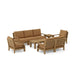 Anderson Teak Outdoor Set Teak Anderson Teak Riviera 5pc Modular Seat, Armchair, Side Table and Coffee Table Set