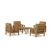 Anderson Teak Outdoor Set Teak Anderson Teak SouthBay 4pc Armchair and Round Coffee Table Set