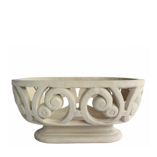 Anderson Teak Planter Anderson Teak Milano White Antique Finish Oval Planter