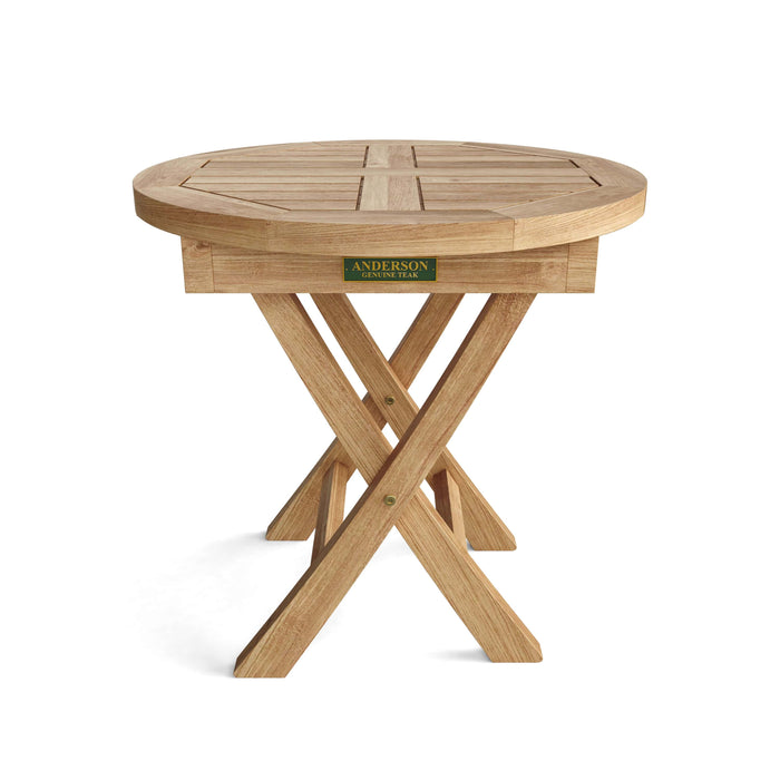 Anderson Teak Side Table Anderson Teak Bahama 20″ Mini Side Round Wood Folding Table