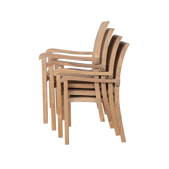 Anderson Teak Stacking Chair Anderson Teak Honey Golden Brown Aspen Stacking Armchair (4 pcs)