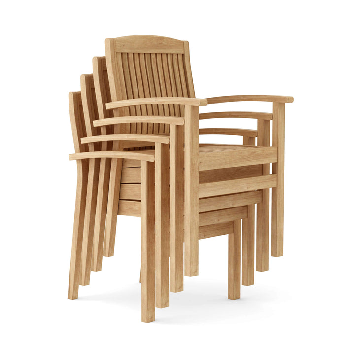 Anderson Teak Stacking Chair Anderson Teak Honey Golden Brown Sahara Stacking Armchair (4 pcs)