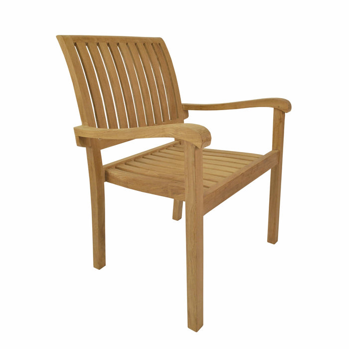 Anderson Teak Stacking Chair None Anderson Teak Honey Golden Brown Aspen Stacking Armchair (4 pcs)