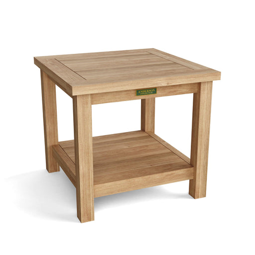 Anderson Teak Table Anderson Teak Bahama 22″ Square Outdoor Wood Side Table 2-Tier