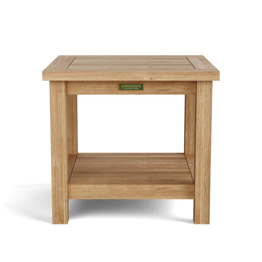 Anderson Teak Table Anderson Teak Bahama 22″ Square Outdoor Wood Side Table 2-Tier