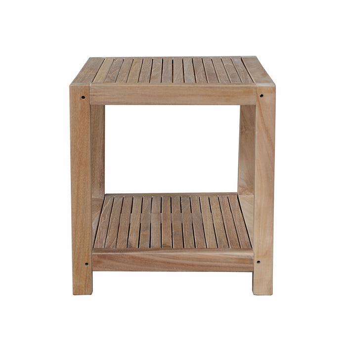 Anderson Teak Table Anderson Teak Windsor Outdoor Wood Side Table 2-Tier