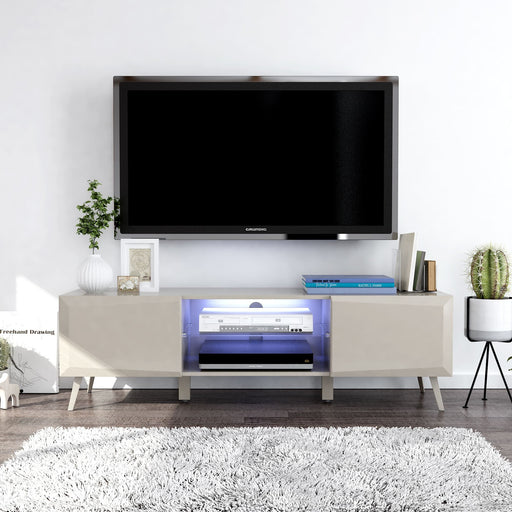 Anderson Teak TV Console Anderson Teak Altus 59″ Grey Wood Entertainment Console