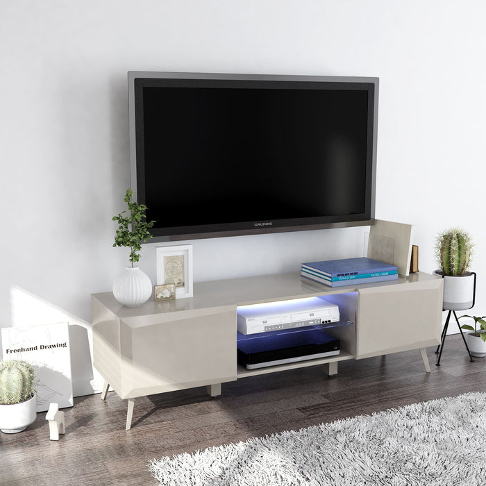 Anderson Teak TV Console Anderson Teak Altus 59″ Grey Wood Entertainment Console