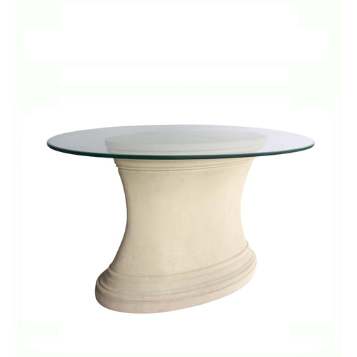 Anderson Teak Fairbank Oval Glass Top Stone Dining Table