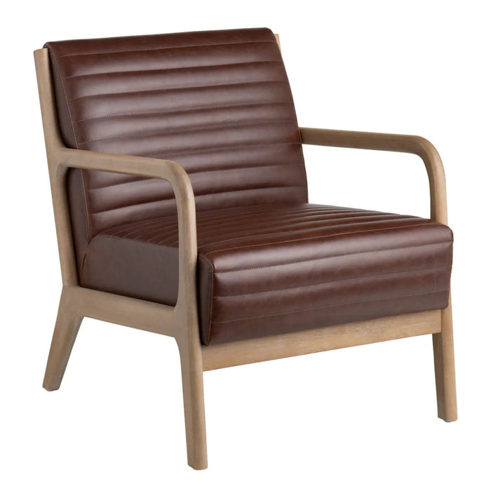 Crestview Collection Accent Chair Foster Modern Rustic Leather Accent Armchair Crestview Collection