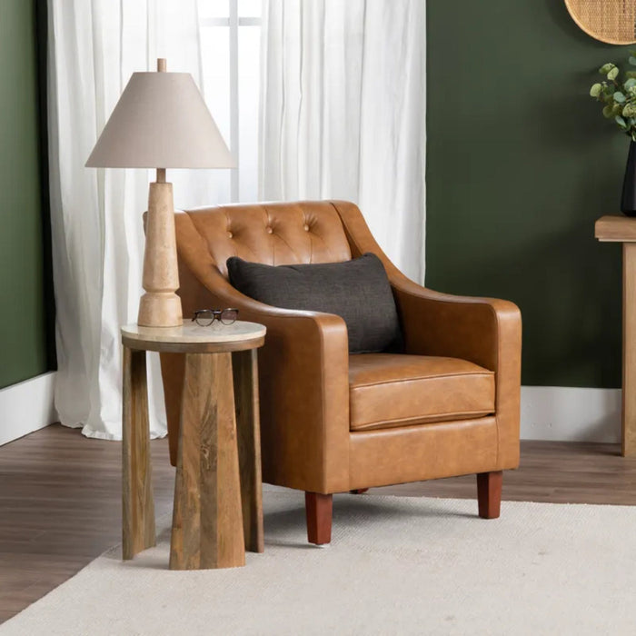 Crestview Collection Accent Chair Harmon Traditional Leather Accent Armchair Crestview Collection