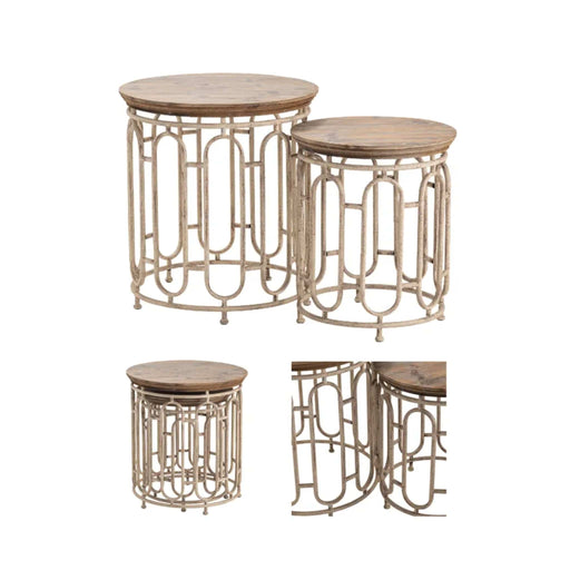 Crestview Collection Accent Table Allyson Textured Round Nesting Accent Table Set Crestview Collection