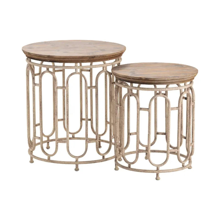 Crestview Collection Accent Table Allyson Textured Round Nesting Accent Table Set Crestview Collection