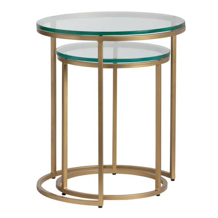 Crestview Collection Accent Table Bassist Round Glass Nesting Accent Table Set Crestview Collection