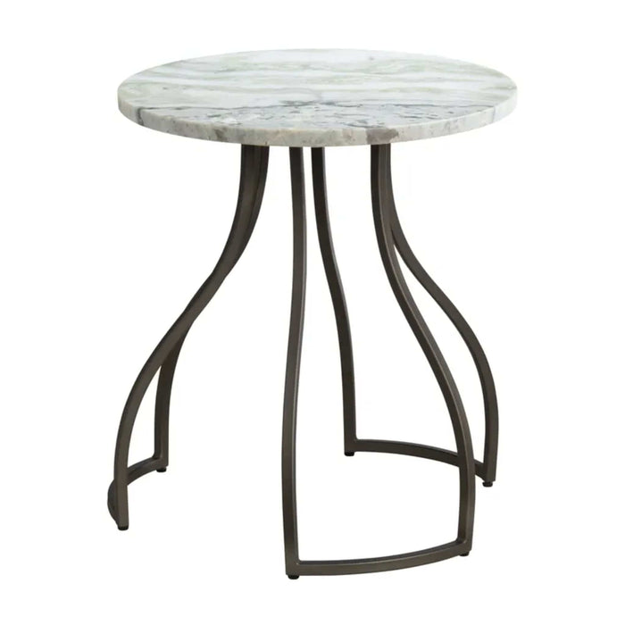 Crestview Collection Accent Table Crestview Collection Aiden Grey Round Marble Accent Table