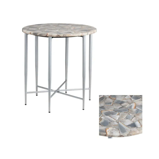 Crestview Collection Accent Table Crestview Collection Aurora Round Agate Side Accent Table