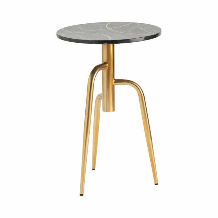 Crestview Collection Accent Table Crestview Collection Ava Gold Round Marble Accent Table