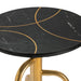 Crestview Collection Accent Table Crestview Collection Ava Gold Round Marble Accent Table