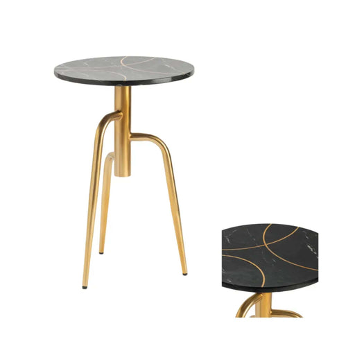 Crestview Collection Accent Table Crestview Collection Ava Gold Round Marble Accent Table