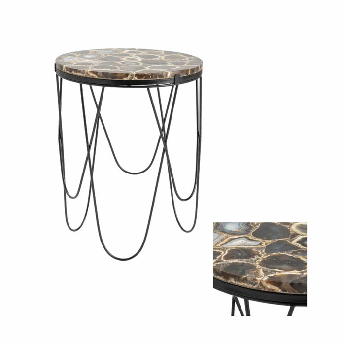 Crestview Collection Accent Table Crestview Collection Baxter Round Agate Accent Table