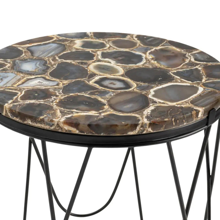 Crestview Collection Accent Table Crestview Collection Baxter Round Agate Accent Table