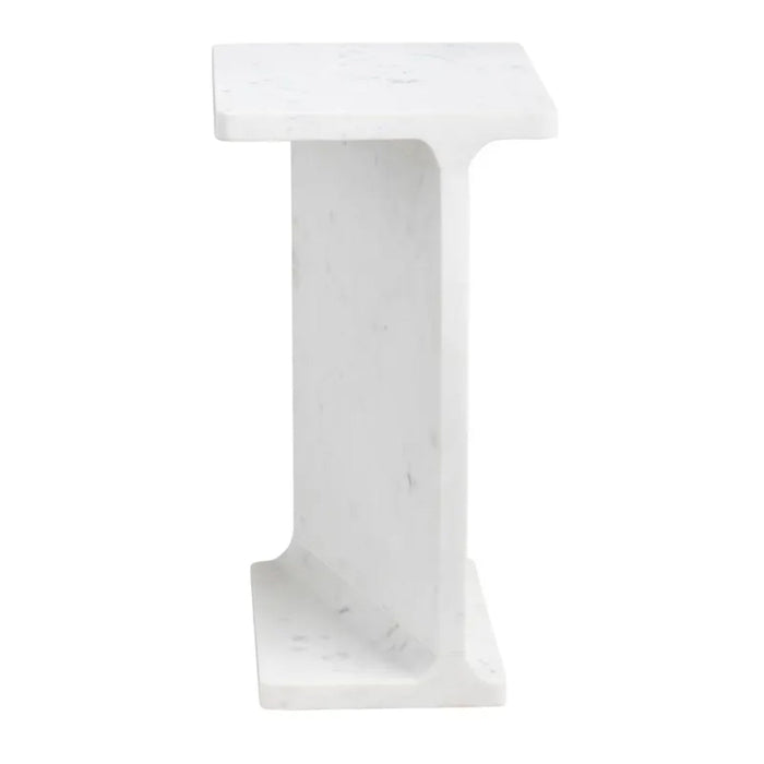 Crestview Collection Accent Table Crestview Collection Beam Rectangle White Marble Accent Table