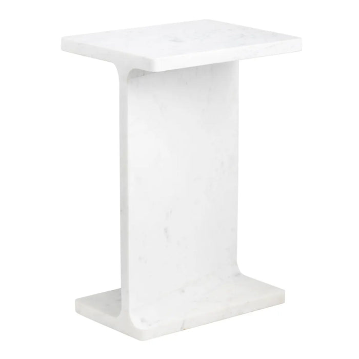 Crestview Collection Accent Table Crestview Collection Beam Rectangle White Marble Accent Table