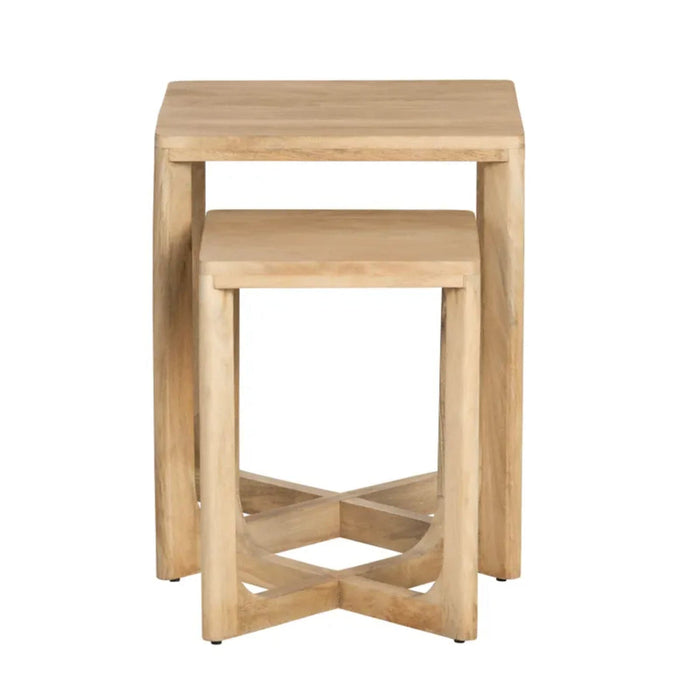 Crestview Collection Accent Table Crestview Collection Braden Square Solid Wood Accent Table Set