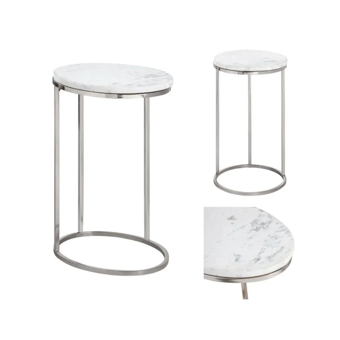 Crestview Collection Accent Table Crestview Collection Cellini Marble C-Shaped Accent Table