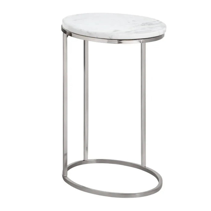 Crestview Collection Accent Table Crestview Collection Cellini Marble C-Shaped Accent Table