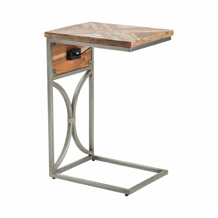 Crestview Collection Accent Table Crestview Collection Coleman Rectangle Wood C-Shaped Accent Table