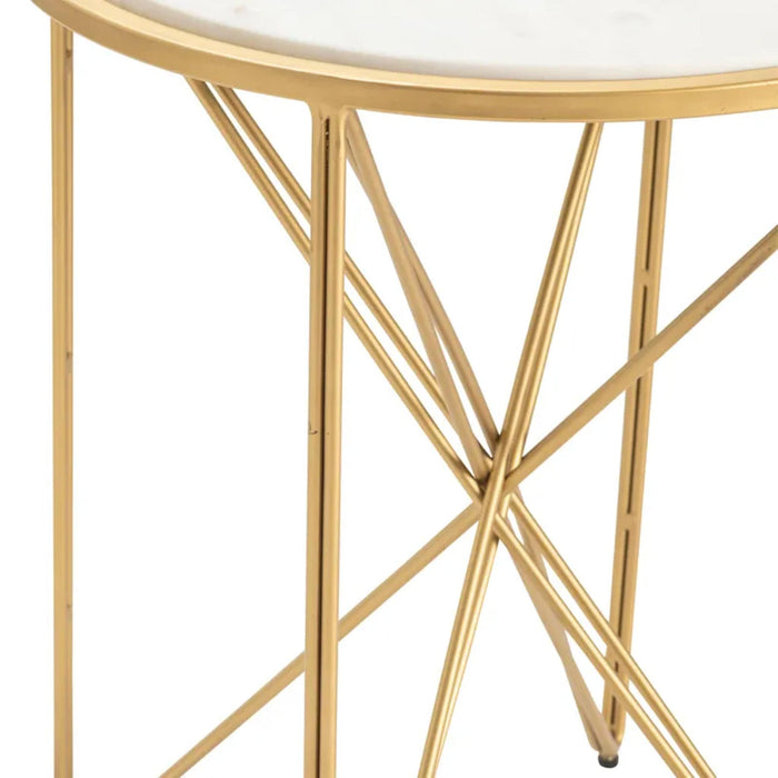 Crestview Collection Accent Table Crestview Collection Darby Round Marble Accent Table