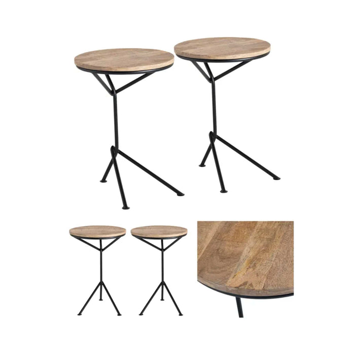 Crestview Collection Accent Table Crestview Collection Hartford Mango Wood Round Accent Table Set