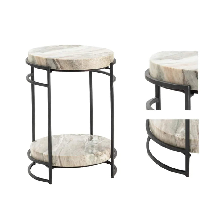 Crestview Collection Accent Table Crestview Collection Harvey Marble Round Accent Table