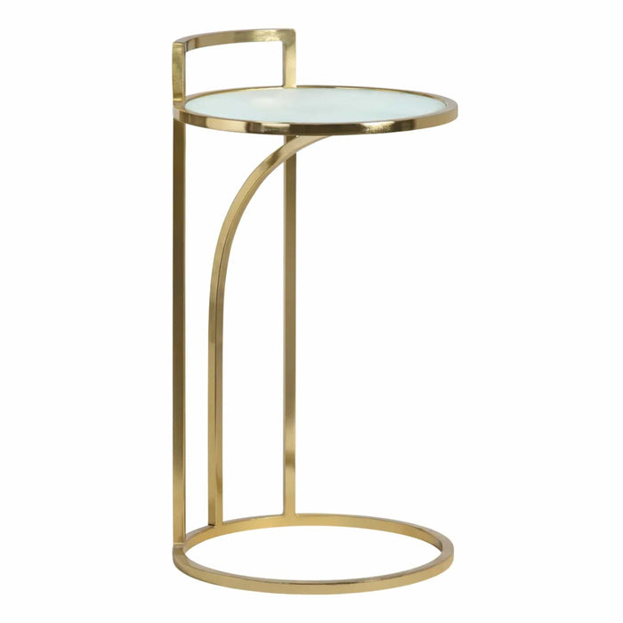 Crestview Collection Accent Table Crestview Collection Limoncello Glass C-Shaped Accent Table