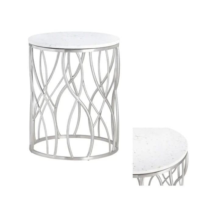 Crestview Collection Accent Table Crestview Collection Luna Round Marble Accent Table