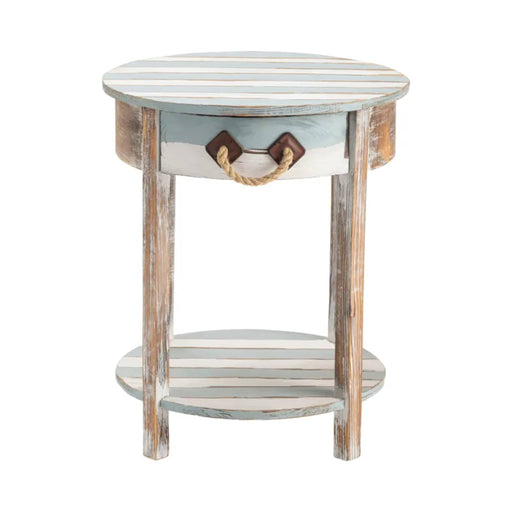 Crestview Collection Accent Table Crestview Collection Nantucket 1-Drawer Round Wood Accent Table