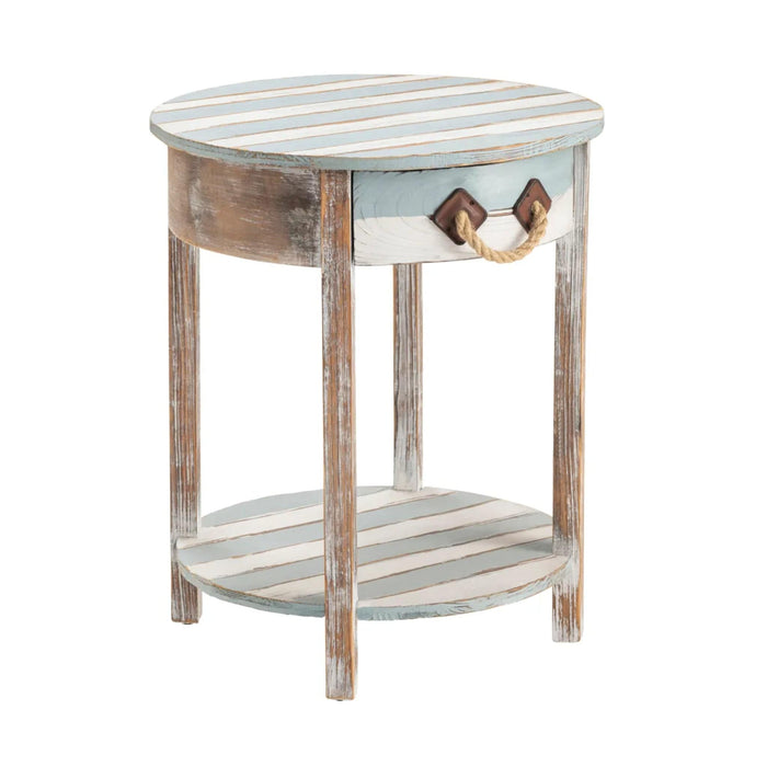 Crestview Collection Accent Table Crestview Collection Nantucket 1-Drawer Round Wood Accent Table