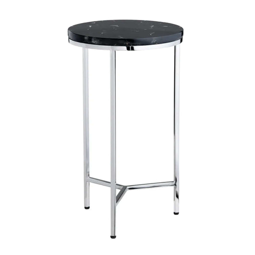 Crestview Collection Accent Table Crestview Collection Obsidian Black Round Marble Accent Table