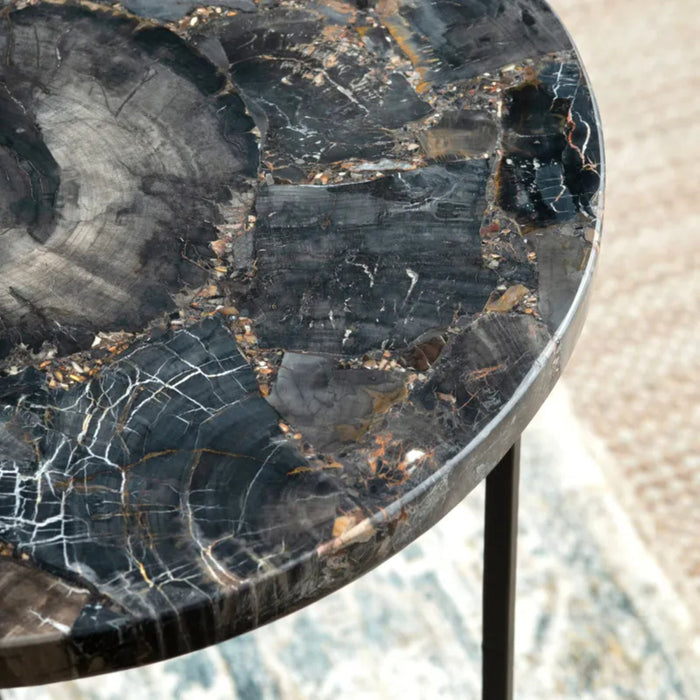 Crestview Collection Accent Table Crestview Collection Pennington Round Petrified Wood Accent Table