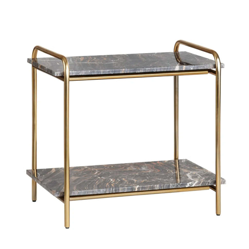 Crestview Collection Accent Table Crestview Collection Richland 2-Tier Rectangle Marble Accent Table