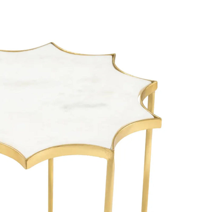 Crestview Collection Accent Table Crestview Collection Robyn Gold Unique Marble Accent Table